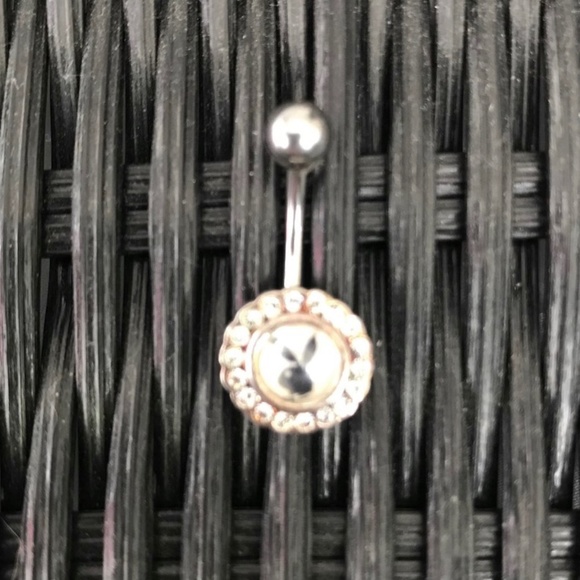 playboy crystal logo belly button navel ring - Picture 1 of 1